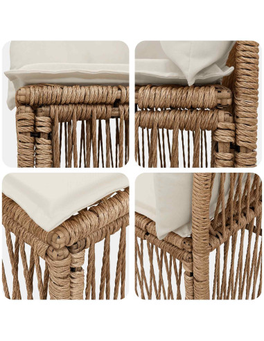 Set Divano da Giardino 9 pz Beige polyrattan