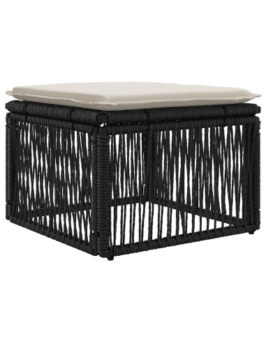 Set Divano da Giardino 6 pz Nero polyrattan