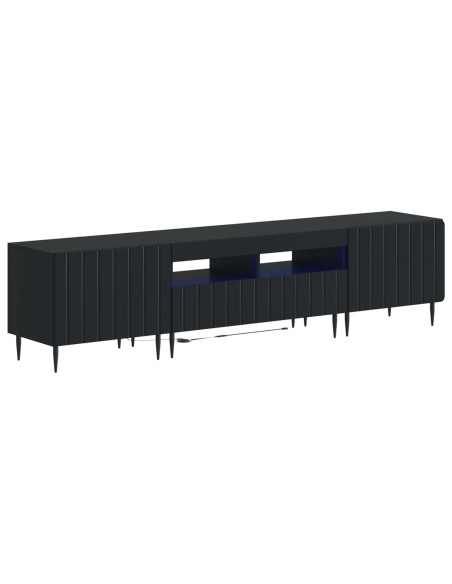 Mobile TV LED a 5 pezzi Nero Legno ingegnerizzato