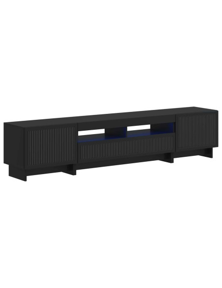 Mobile TV LED a 5 pezzi Nero Legno ingegnerizzato