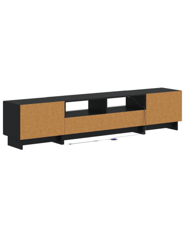Mobile TV LED a 5 pezzi Nero Legno ingegnerizzato