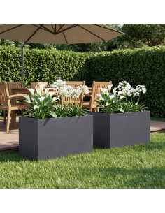Vaso da giardino 2 pz Antracite 50 x 40 x 40 cm