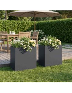 Vaso da giardino 2 pz Antracite 50 x 30 x 40 cm