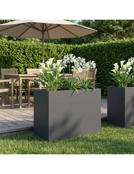Vaso da giardino Antracite 60 x 30 x 40 cm