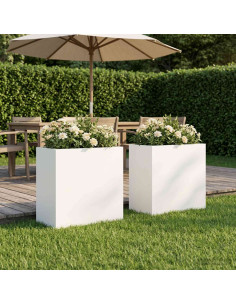 Vaso da giardino 2 pz Bianco 50 x 30 x 40 cm