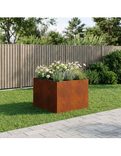 Vaso da giardino Ruggine 80 x 80 x 60 cm Acciaio Corten