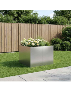 Vaso da giardino Argento 80 x 80 x 60 cm Acciaio Inox