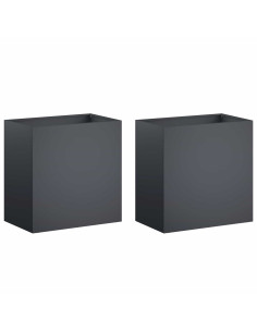 Vaso da giardino 2 pz Antracite 50 x 30 x 40 cm 2