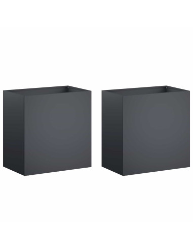 Vaso da giardino 2 pz Antracite 50 x 30 x 40 cm