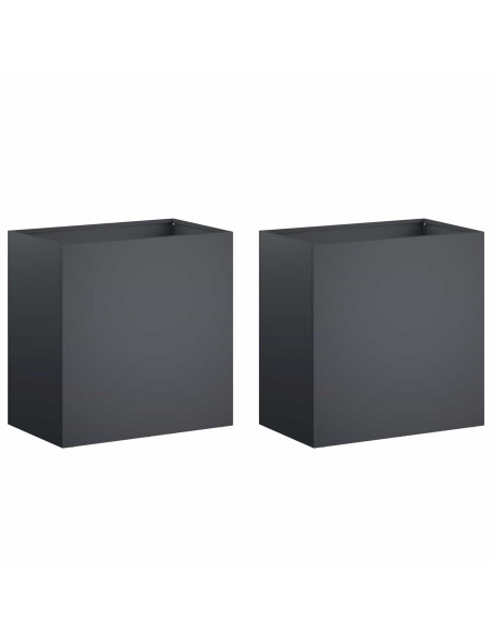 Vaso da giardino 2 pz Antracite 50 x 30 x 40 cm
