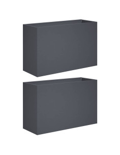 Vaso da giardino 2 pz Antracite 80 x 30 x 50 cm 2