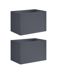 Vaso da giardino 2 pz Antracite 60 x 40 x 40 cm 2