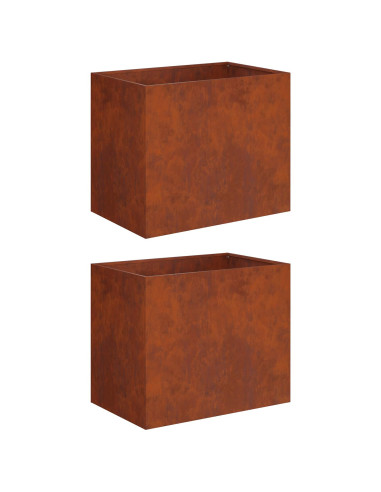 Vaso da giardino 2 pz Ruggine 60 x 40 x 50 cm Acciaio Corten