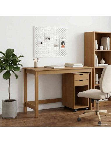Set di Scrivania e Armadietto 2 pz Marrone Miele
