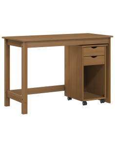 Set di Scrivania e Armadietto 2 pz Marrone Miele 2