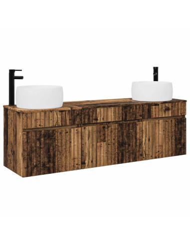 Set di Armadi da Bagno 3 pz Legno antico 49 x 44,5 x 66 cm