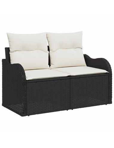 Set di divani 7 pz Nero e Bianco Crema