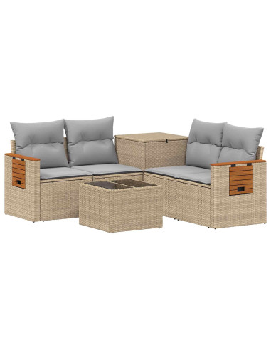Set di divani 6 pz Beige e Grigio Chiaro