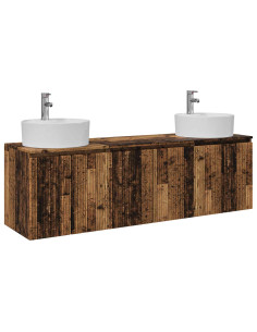 Set di Armadi da Bagno 3 pz Legno antico 49,5 x 44,5 x 65 cm 2