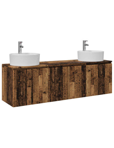 Set di Armadi da Bagno 3 pz Legno antico 49,5 x 44,5 x 65 cm