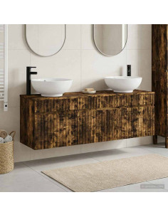 Set di Armadi da Bagno 3 pz Rovere Fumo 49 x 44,5 x 66,5 cm