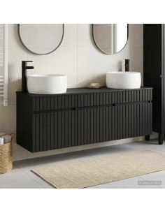 Set di Armadi da Bagno 3 pz Nero 49 x 44,5 x 66 cm