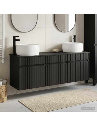 Set di Armadi da Bagno 3 pz Nero 49 x 44,5 x 66 cm
