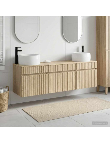 Set di Armadi da Bagno 3 pz Rovere Sonoma 49 x 44,5 x 66 cm