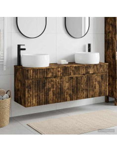 Set di Armadi da Bagno 3 pz Rovere Fumo 49 x 44,5 x 66 cm