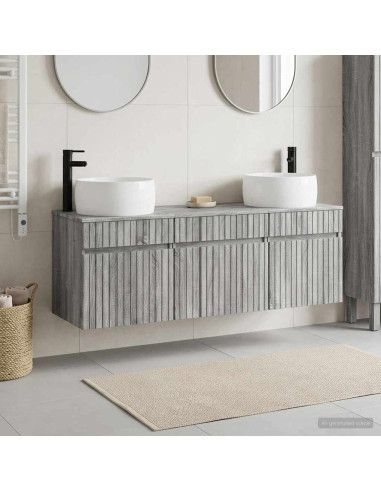 Set di Armadi da Bagno 3 pz Sonoma grigio 49 x 44,5 x 66 cm