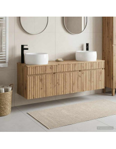 Set di Armadi da Bagno 3 pz Rovere Artigianale