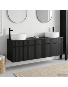 Set di Armadi da Bagno 3 pz Nero 49 x 44,5 x 65,5 cm