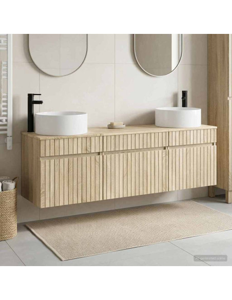 Set di Armadi da Bagno 3 pz Rovere Sonoma 49 x 44,5 x 65,5 cm