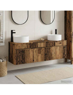 Set di Armadi da Bagno 3 pz Legno antico 49 x 44,5 x 65,5 cm