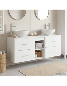 Set di Armadi da Bagno 3 pz Bianco 49,5 x 35 x 63 cm