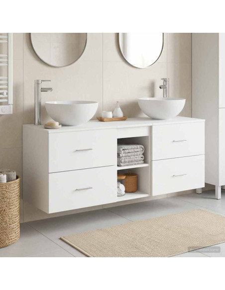 Set di Armadi da Bagno 3 pz Bianco 49,5 x 35 x 63 cm