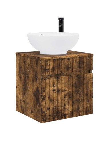Set di Armadi da Bagno 3 pz Rovere Fumo 49 x 44,5 x 66,5 cm