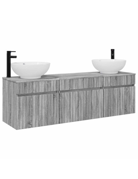 Set di Armadi da Bagno 3 pz Sonoma grigio 49 x 44,5 x 66,5 cm
