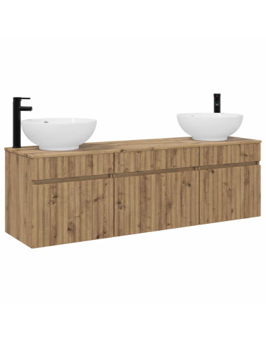 Set di Armadi da Bagno 3 pz Rovere Artigianale