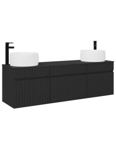 Set di Armadi da Bagno 3 pz Nero 49 x 44,5 x 66 cm 2