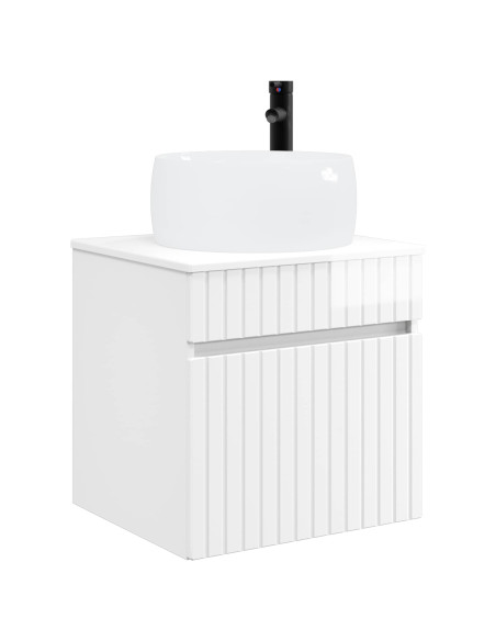 Set di Armadi da Bagno 3 pz Bianco Lucido 49 x 44,5 x 66 cm