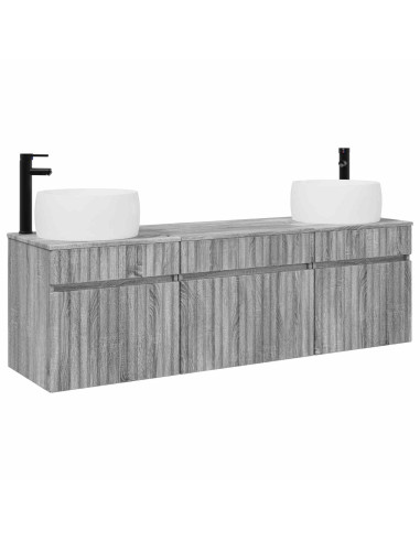 Set di Armadi da Bagno 3 pz Sonoma grigio 49 x 44,5 x 66 cm