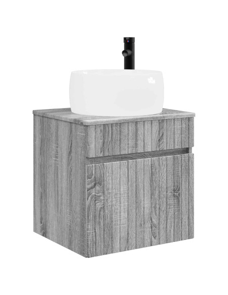 Set di Armadi da Bagno 3 pz Sonoma grigio 49 x 44,5 x 66 cm
