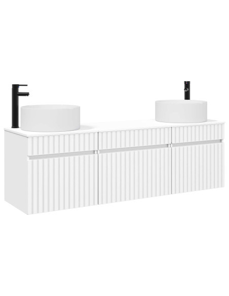 Set di Armadi da Bagno 3 pz Bianco 49 x 44,5 x 65,5 cm