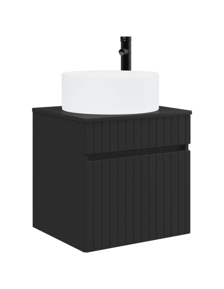 Set di Armadi da Bagno 3 pz Nero 49 x 44,5 x 65,5 cm