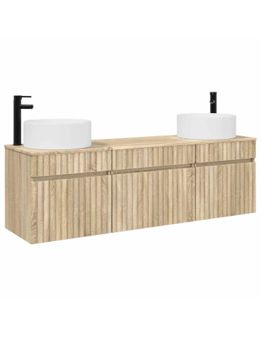 Set di Armadi da Bagno 3 pz Rovere Sonoma 49 x 44,5 x 65,5 cm