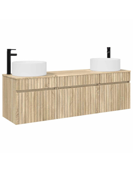 Set di Armadi da Bagno 3 pz Rovere Sonoma 49 x 44,5 x 65,5 cm