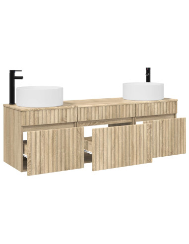 Set di Armadi da Bagno 3 pz Rovere Sonoma 49 x 44,5 x 65,5 cm