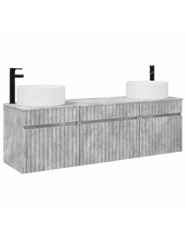 Set di Armadi da Bagno 3 pz Grigio Cemento 49 x 44,5 x 65,5 cm