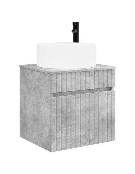 Set di Armadi da Bagno 3 pz Grigio Cemento 49 x 44,5 x 65,5 cm